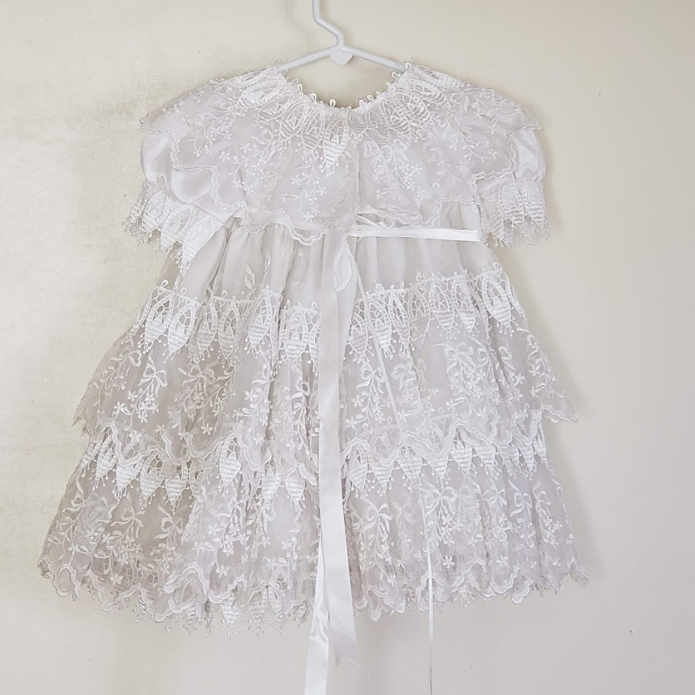 Girl's Pageant Dress Child's 0 Tambour Lace White - Picture 2 of 8